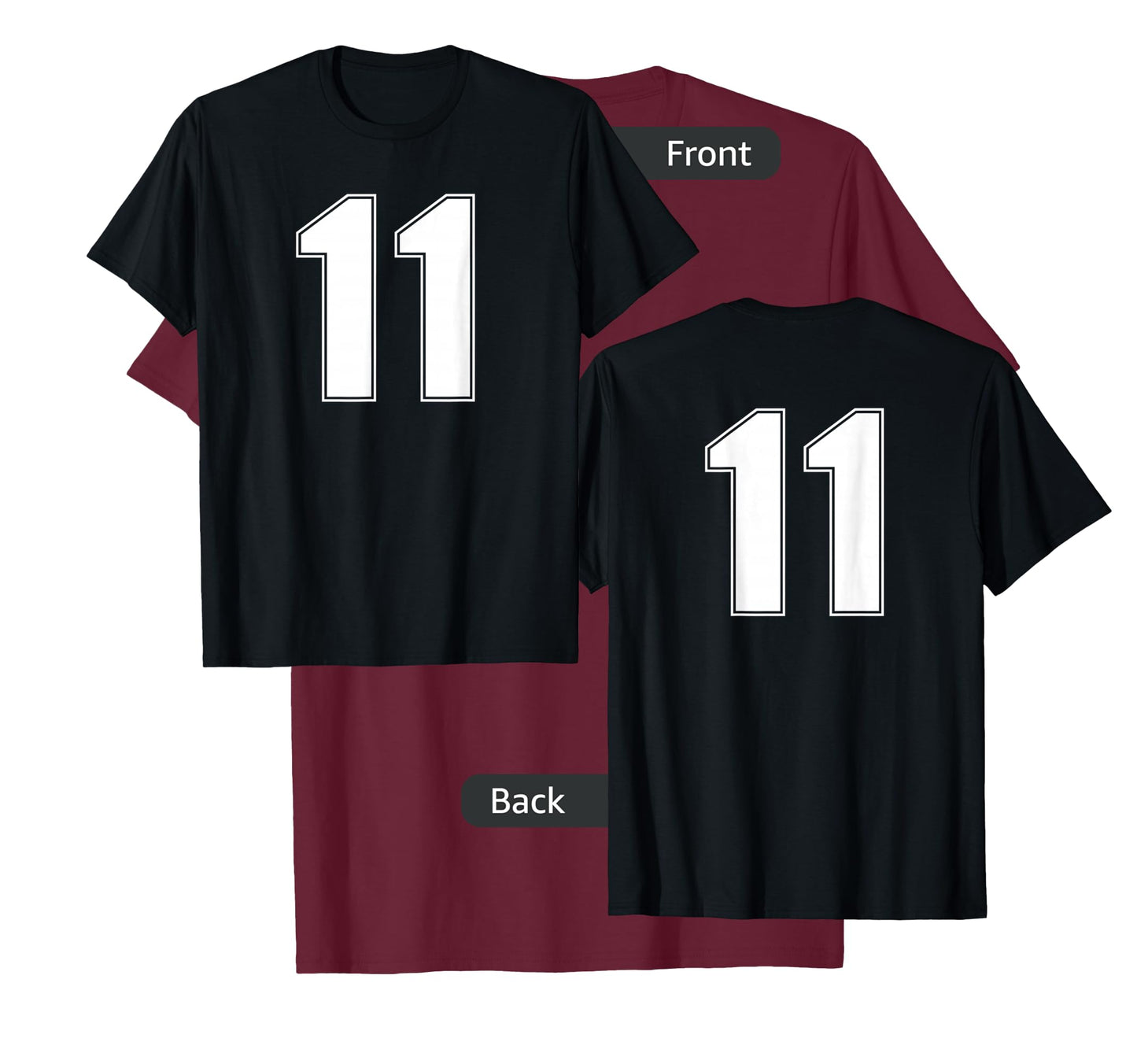 NUMBER 11 ELEVEN AGE YEAR SPORTS JERSEY #11 FRONT AND BACK T-Shirt