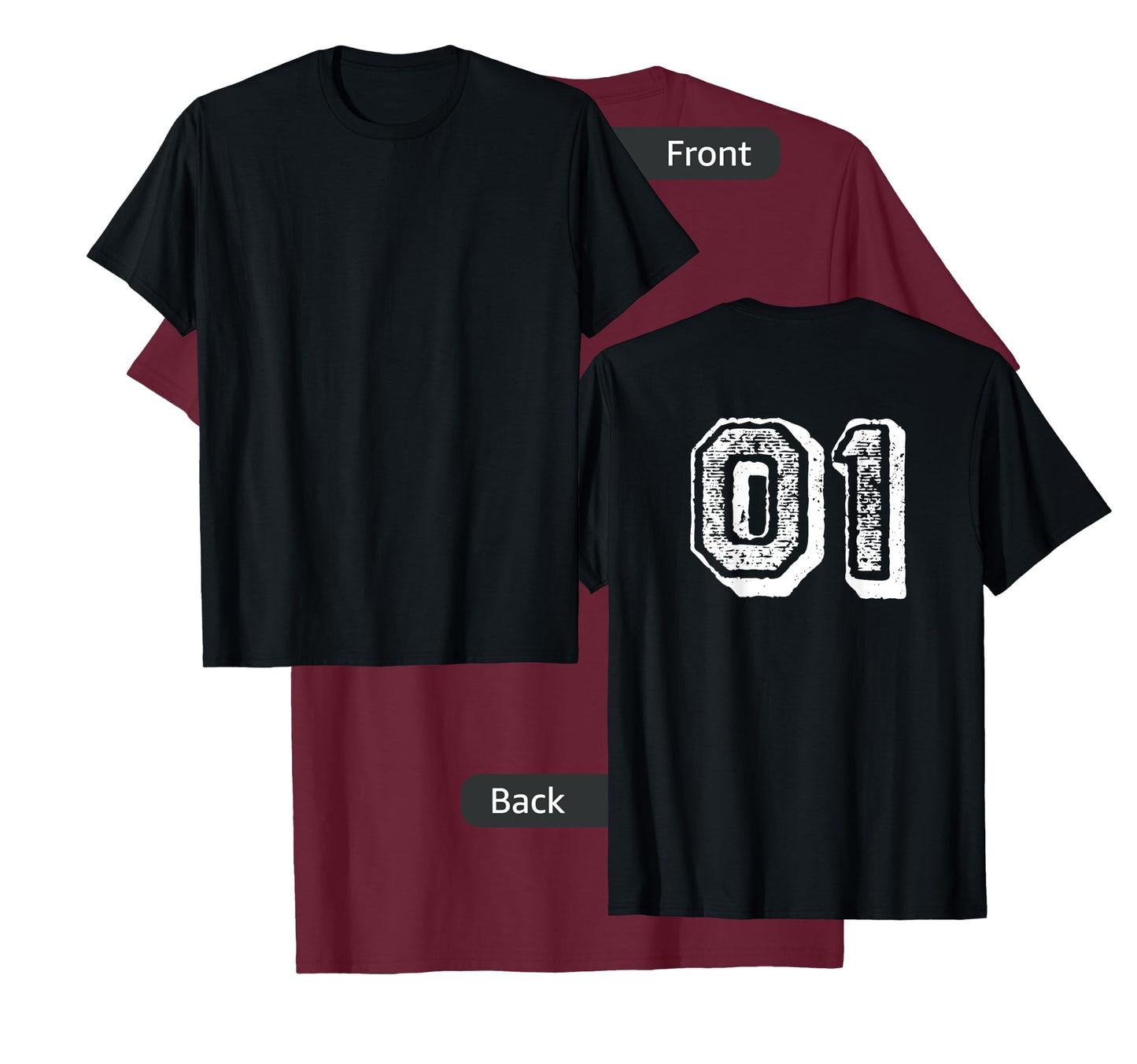 Number 01 Sports Jersey Player #01 1 Fan BACK PRINT Vintage T-Shirt