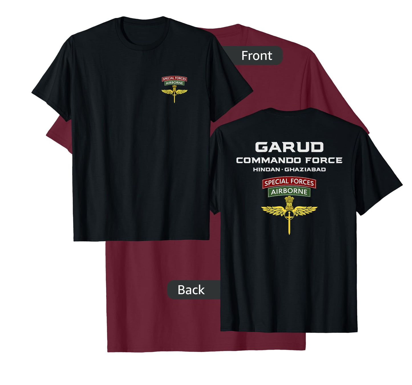 Garud Commando Indian Special Force Army BACKPRINT T-Shirt
