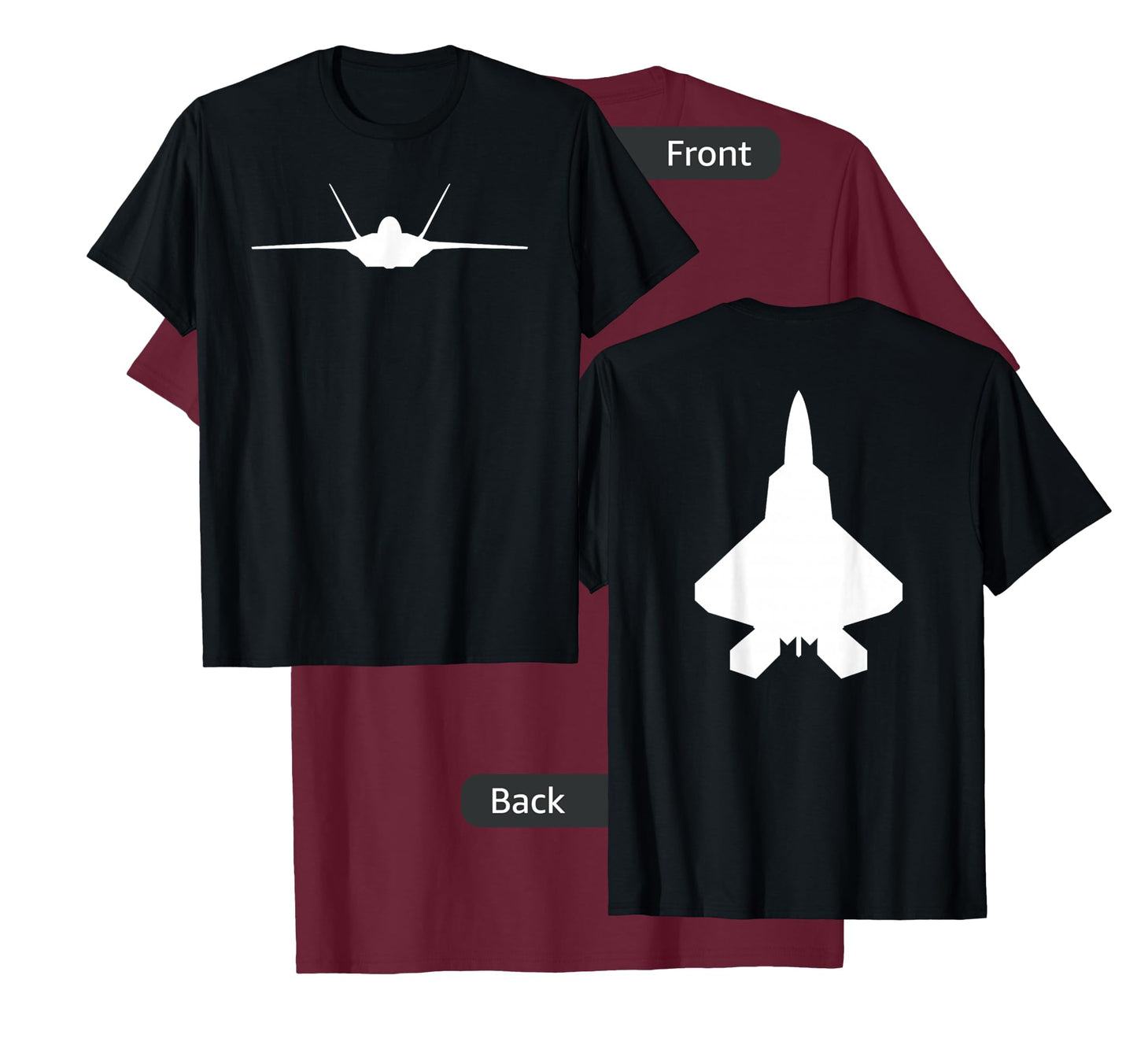 F 22 Raptor Fighter Jet Aircraft Silhouette T-Shirt