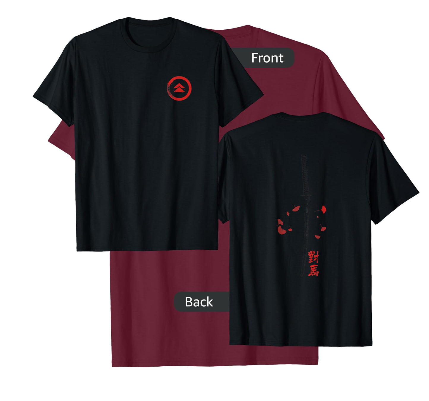 Ghost of Tsushima Front and Back Katana Leaves Video Game T-Shirt
