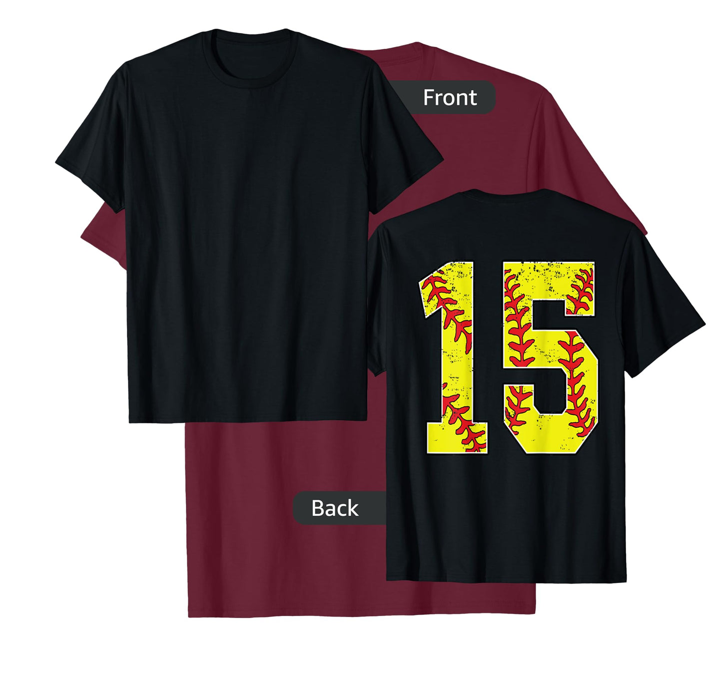 Number #15 Softball Jersey Number 15 Print On Back T-Shirt