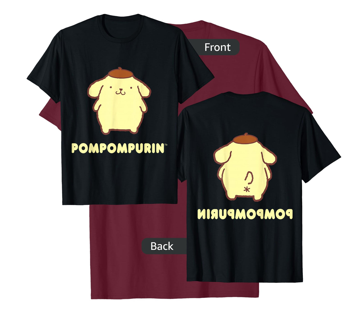 Pompompurin Character Front and Back T-Shirt Small