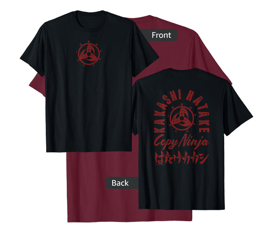 Naruto Shippuden Kakashi Hatake Ninja Front and Back Anime T-Shirt