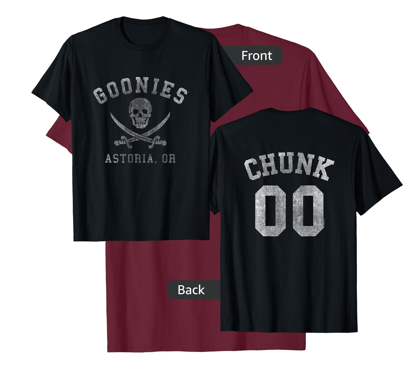 The Goonies Logo and Chunk Jersey Front and Back Movie T-Shirt