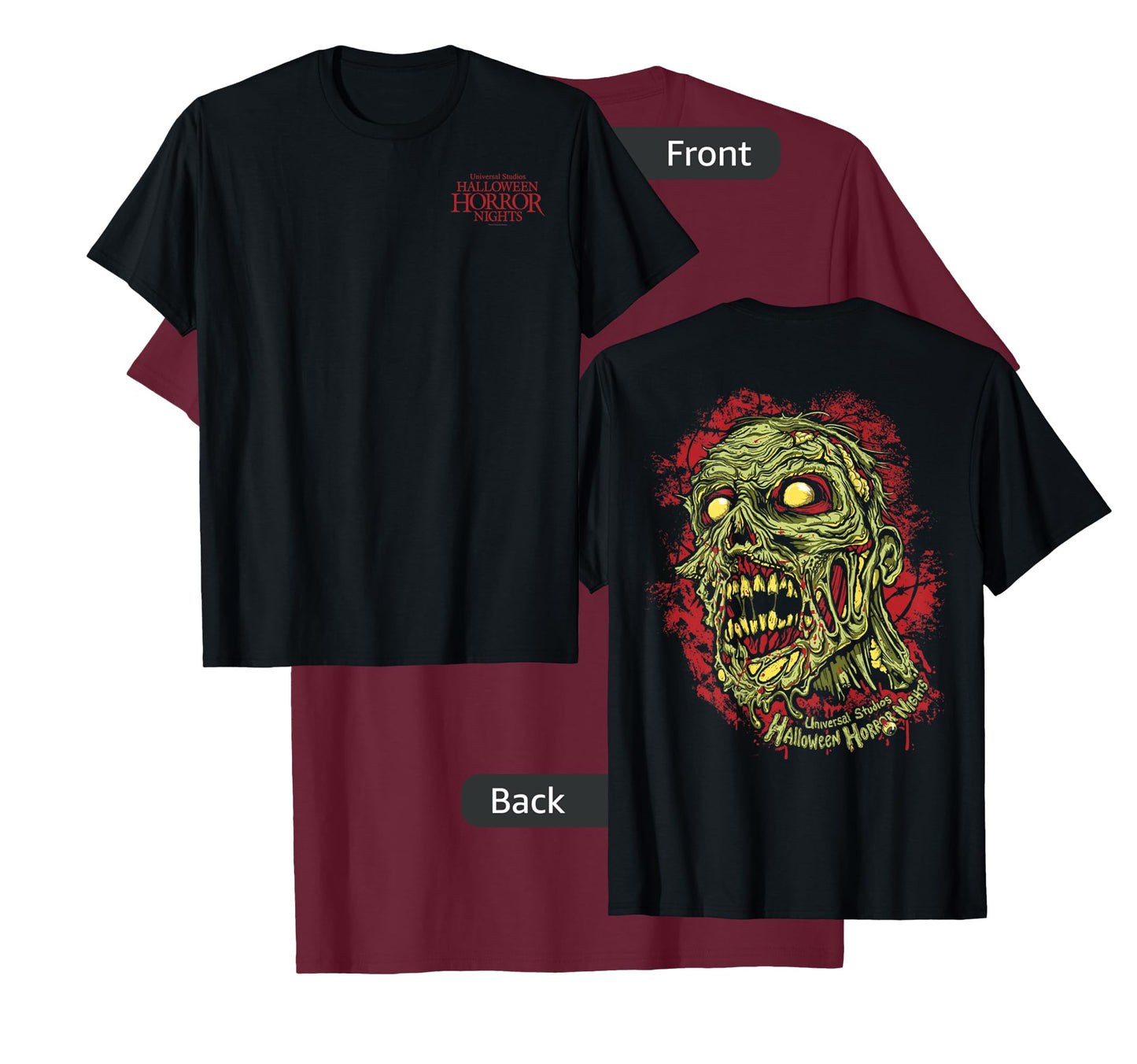 Halloween Horror Nights HHN Zombie Front & Back T-Shirt