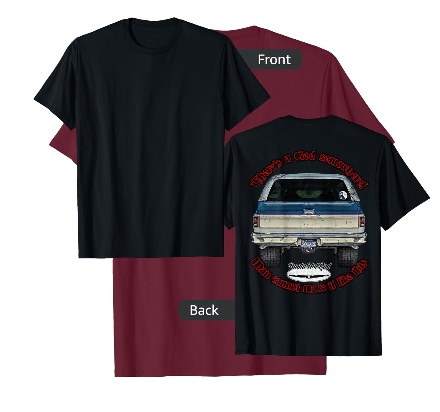 HoolaHotRod, God, K5, C10, Jimmy, Squarebody Truck, Dually, Blazer, Silverado, US T-Shirt, Black, Small, Short Sleeve, Men's, Adult Men, Car Enthusiasts