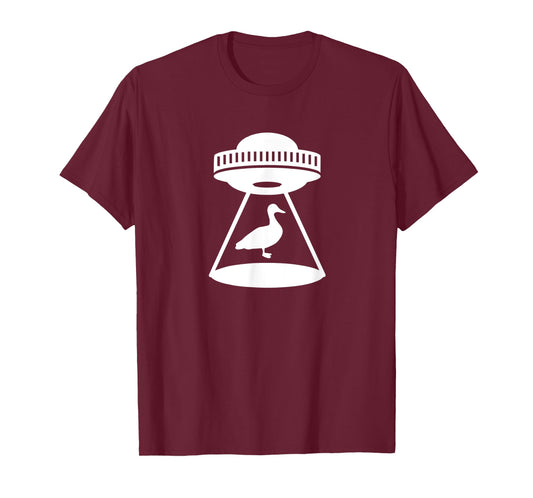 Duck Abduction Alien Spaceship Space Water Fowl Mallard T-Shirt