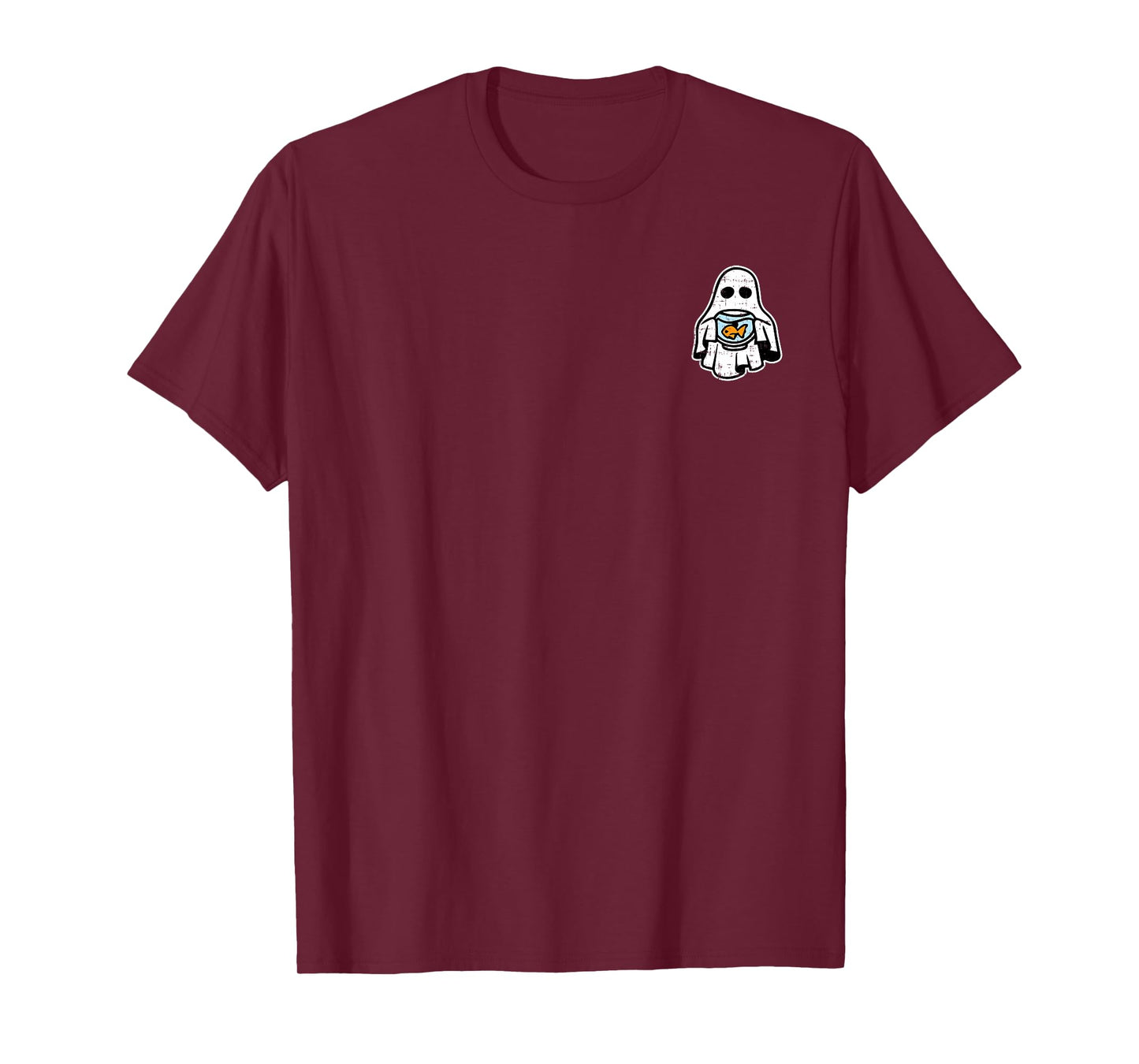 Ghost Pocket Fish Bowl Halloween Costume Ghoul Spirit T-Shirt