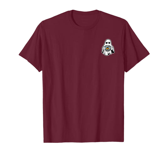 Ghost Pocket Fish Bowl Halloween Costume Ghoul Spirit T-Shirt