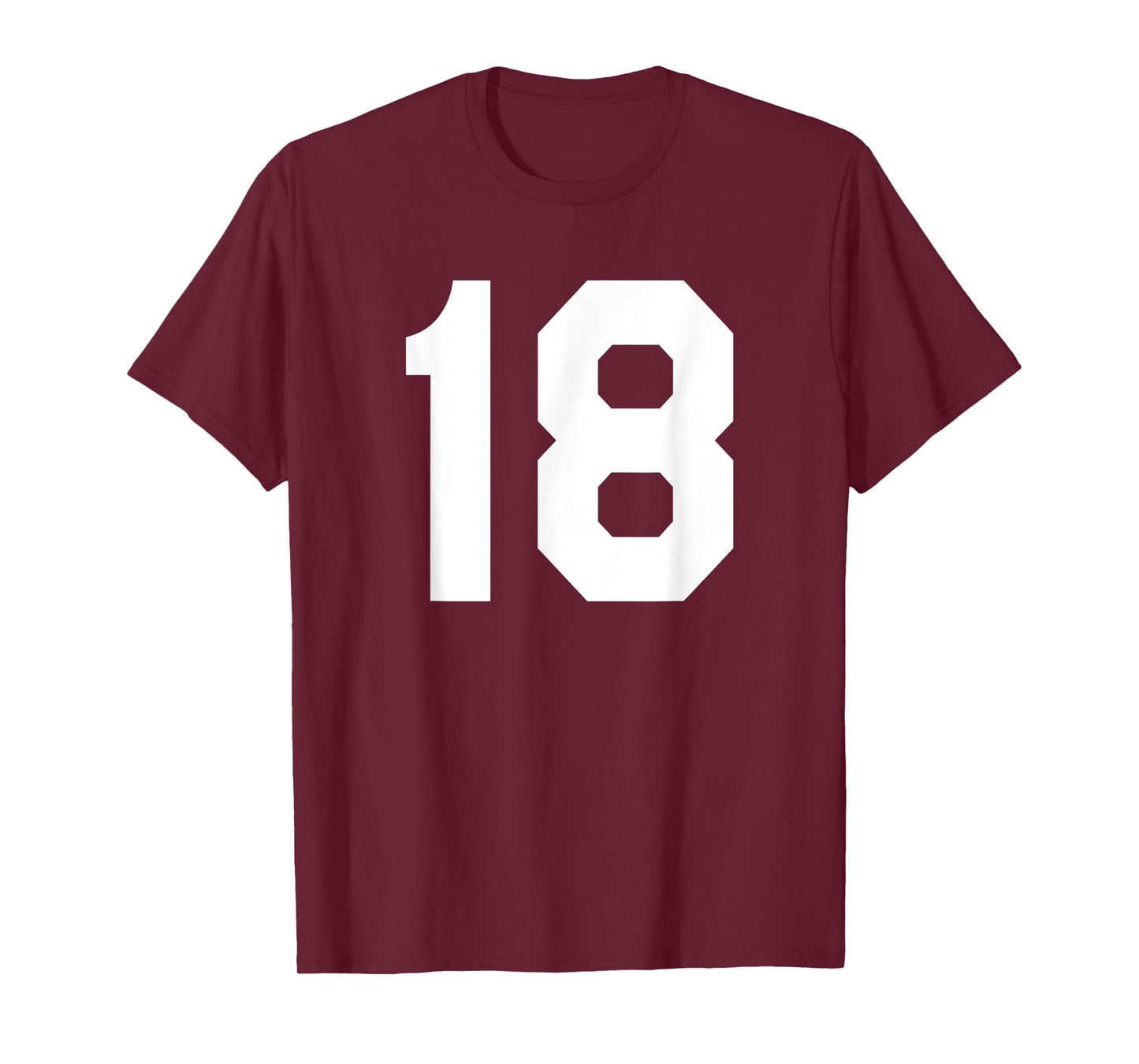 Number 18 Sports Jersey Front and Back Team Player T-Shirt