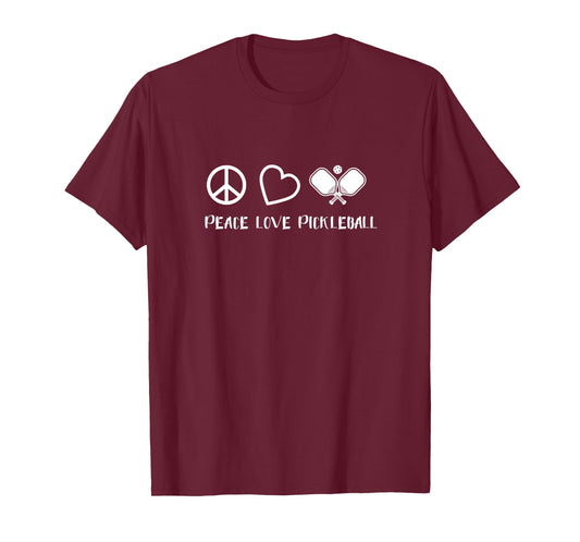 Peace Love Pickleball Funny Pickleball Player Gift T-Shirt