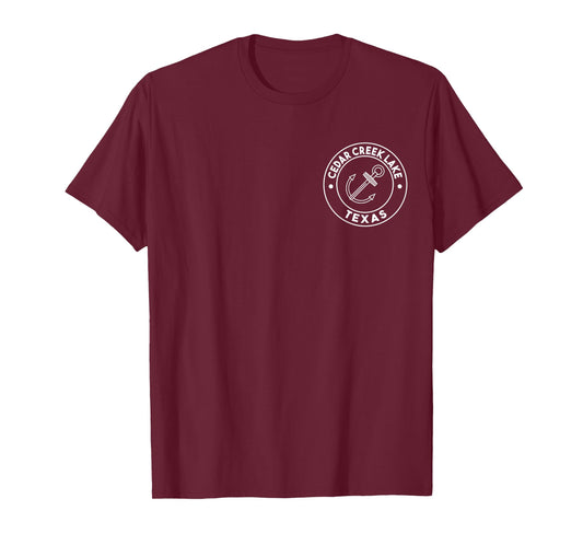 Graphic Cedar Creek Lake Texas Pocket Logo Souvenir T-Shirt