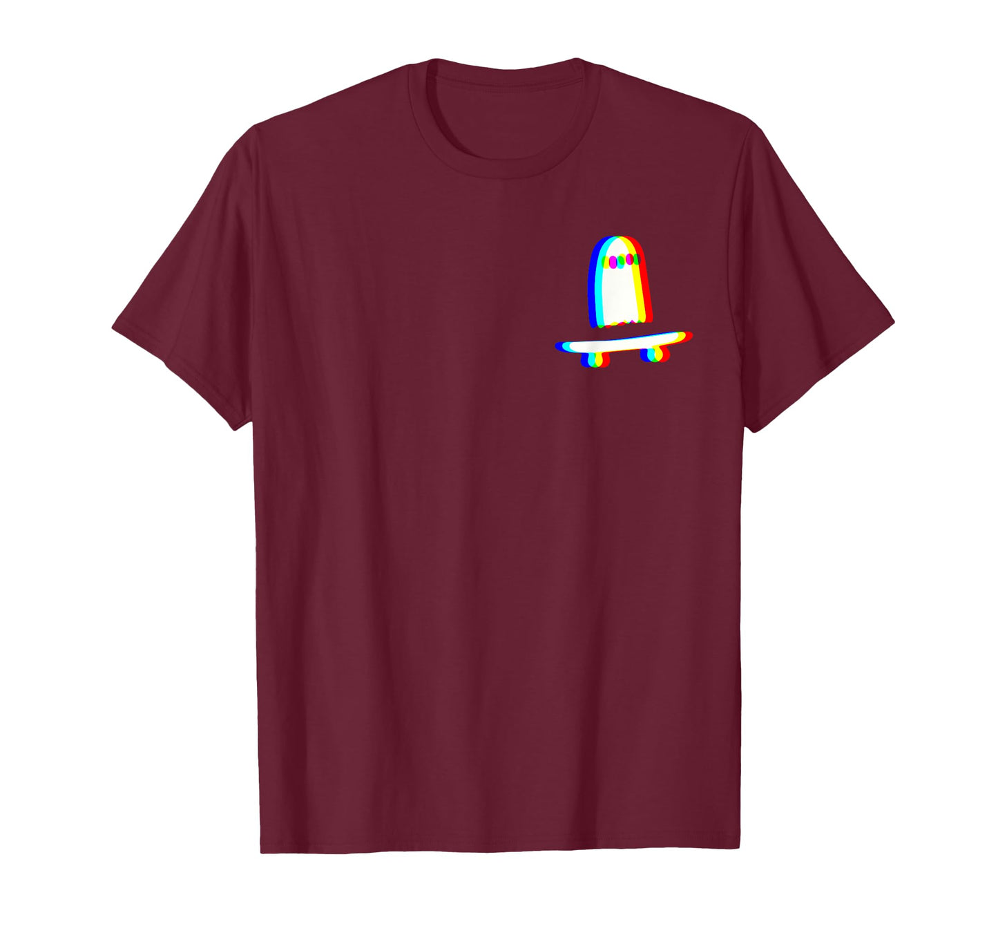Ghost Skateboard Lazy Halloween Costume Funny Skateboarding T-Shirt
