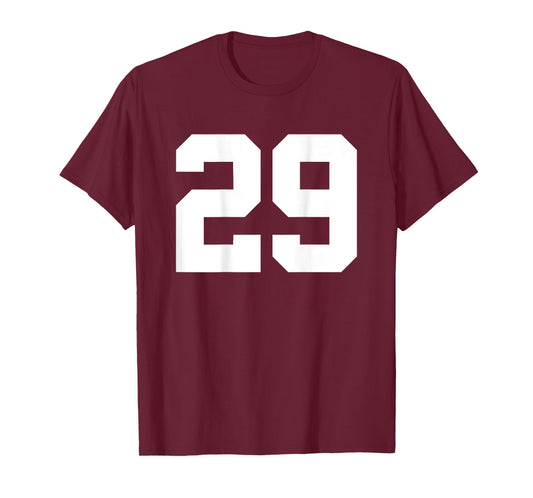 Number 29 (on Back) Sports Team Jersey Number T-Shirt