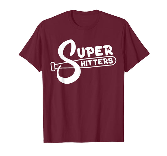 Super Shitters Funny Sports Humor Ironic Baseball Vintage T-Shirt