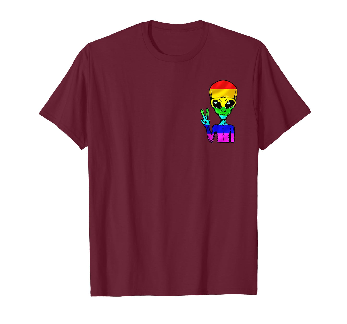 Pocket Gaylien Gay Alien Pride LBGT Rainbow UFO Flag T-Shirt