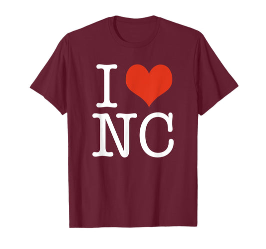 I Love North Carolina NC USA American T-Shirt