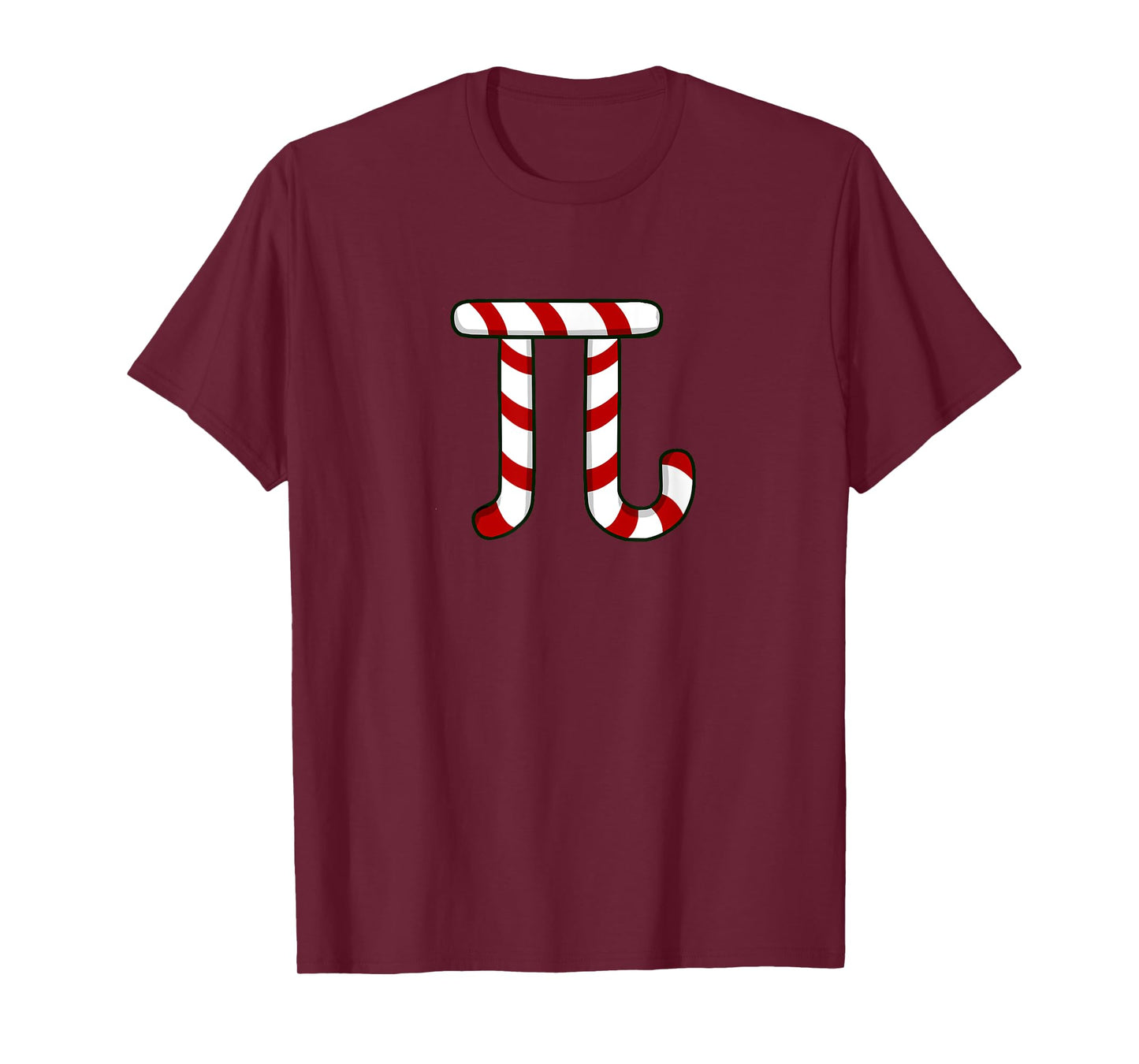 Math Teacher Christmas Idea Funny Pi Joke Candy Cane T-Shirt for Men Women Kids