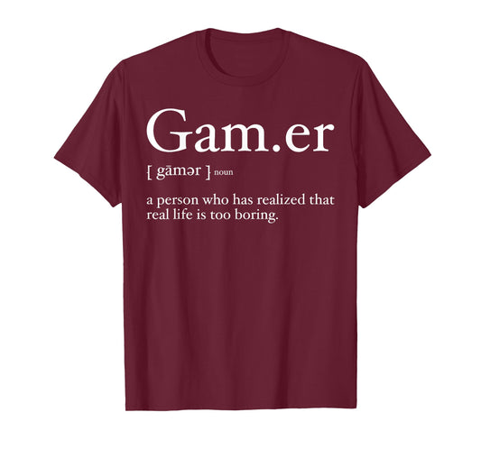 Gaming Funny Video Game Definition Gamer | Funny Gamer T-Shirt