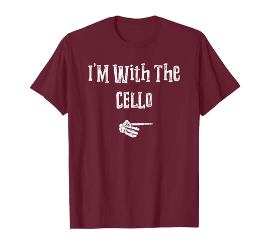 I'm With Cello Halloween Costume Funny Couples Matching T-Shirt