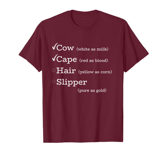 Cow Cape Hair Slipper Musical Theatre Tee T-Shirt