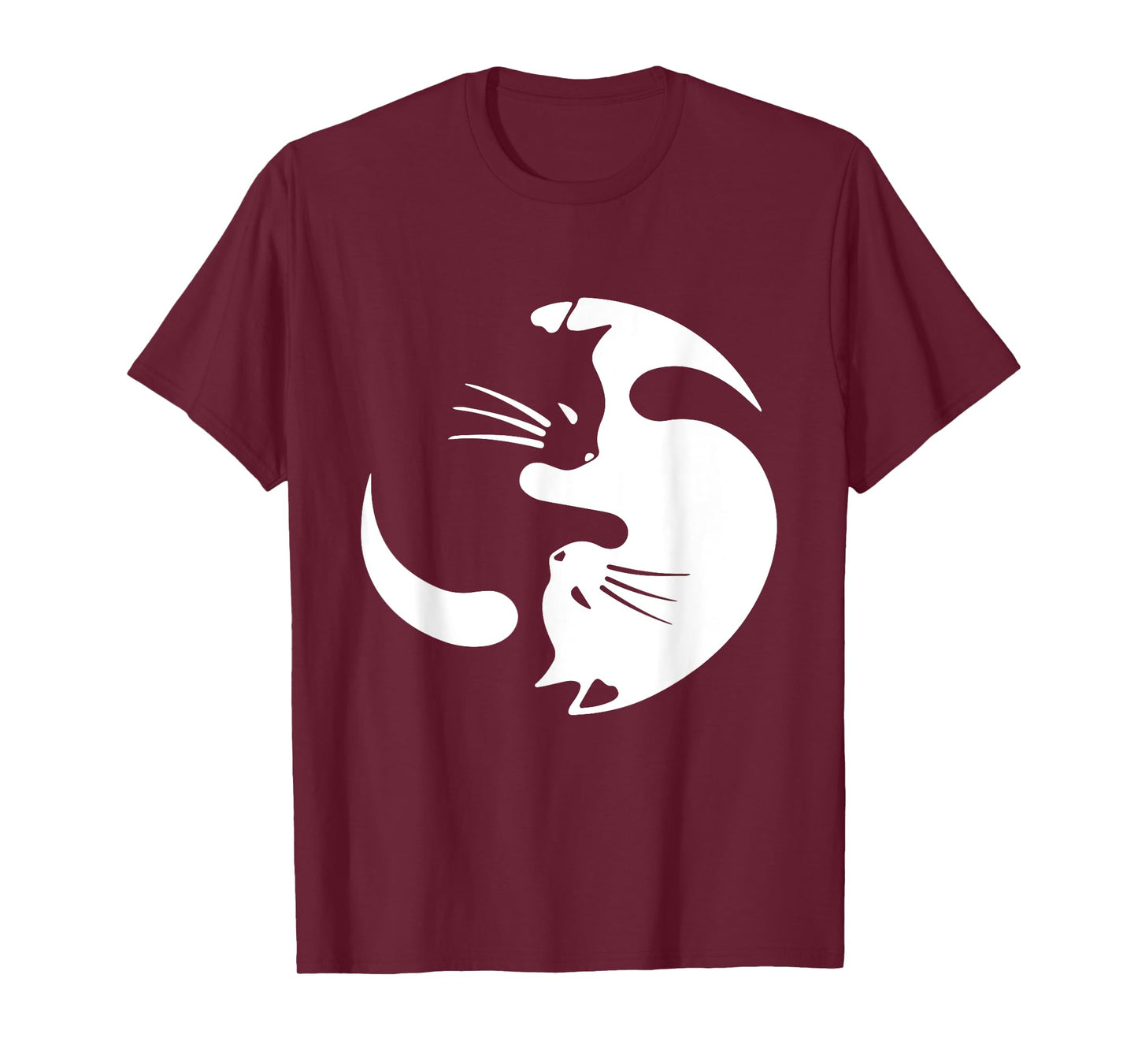 Yin Yang Cat Symbol Cute Black and White Cat Kitty Halloween T-Shirt