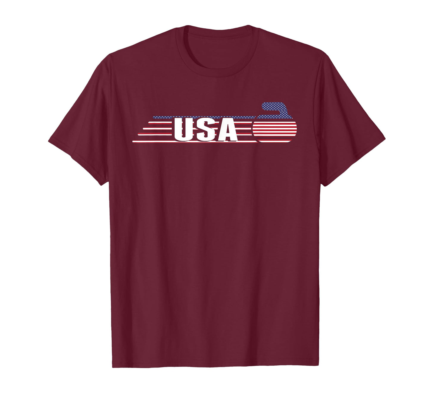 USA Team Curling Rock Jersey - Vintage Winter Sports Lovers T-Shirt
