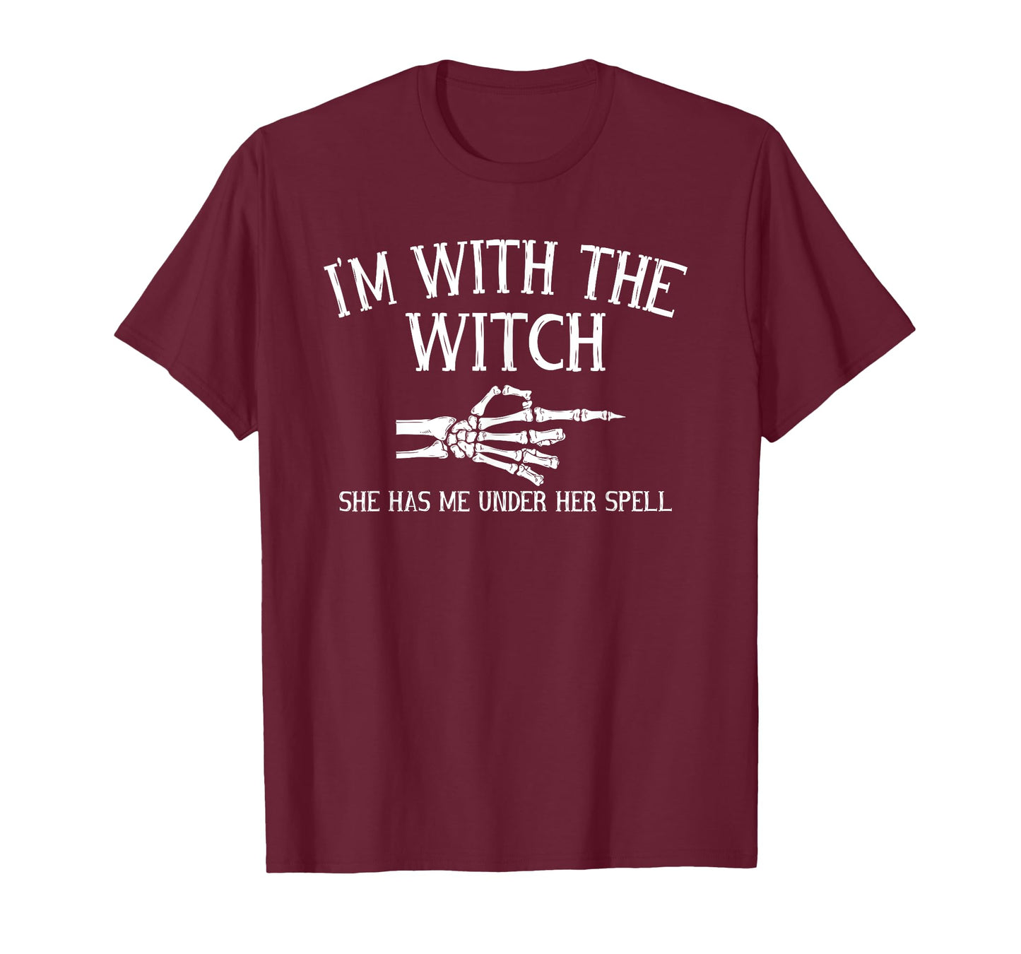 Couple Halloween Costume Funny I'm with The Witch T-Shirt