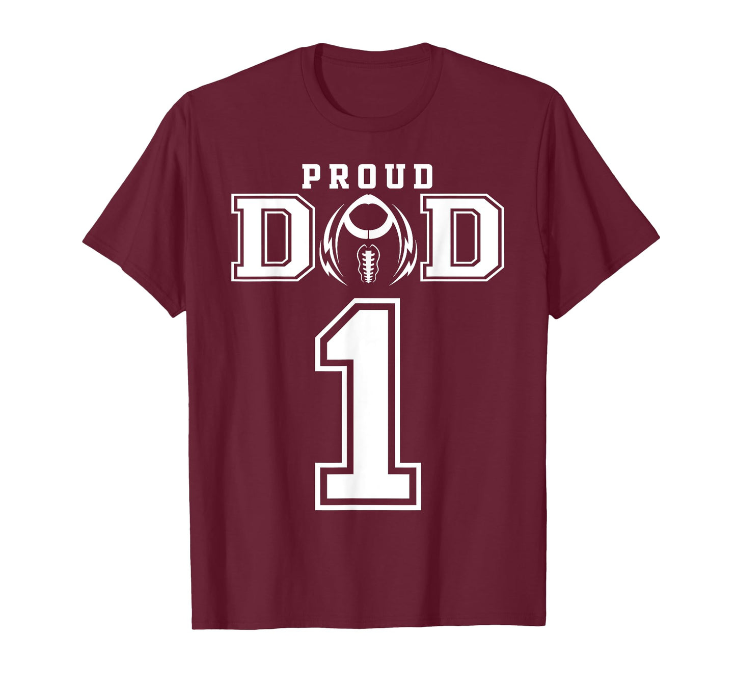 Custom Proud Football Dad Number 1 Personalized For Men T-Shirt