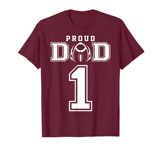 Custom Proud Football Dad Number 1 Personalized For Men T-Shirt