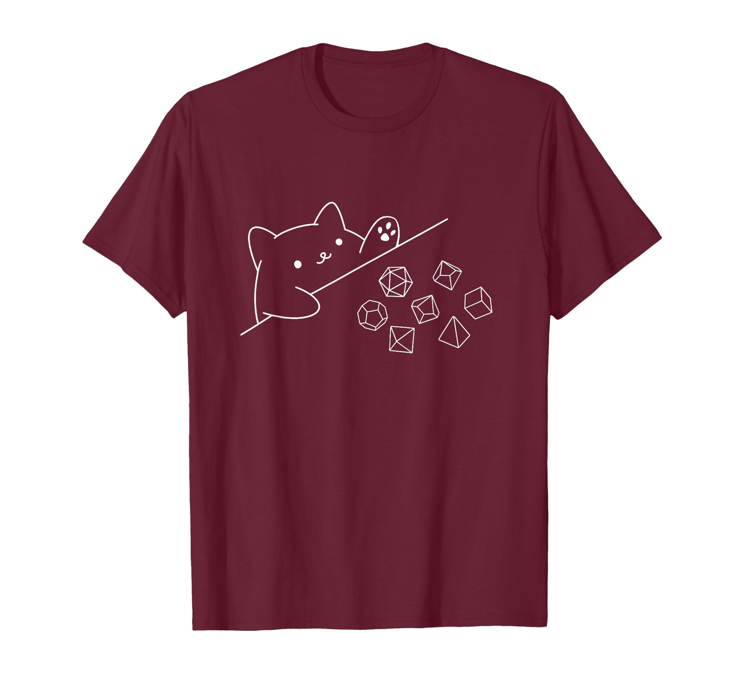 Cat Rolling Dice - RPG Tabletop Games D20 Tabletop T-Shirt