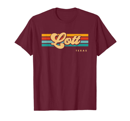 Vintage Sunset Stripes Lott, Texas T-Shirt