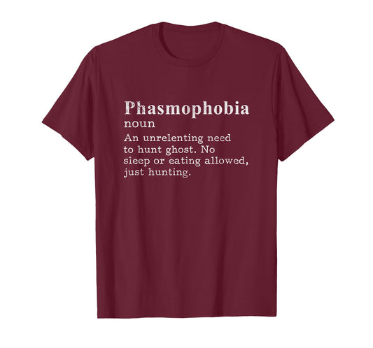 Phasmophobia Definition Paranormal Ghost Hunting Distressed T-Shirt