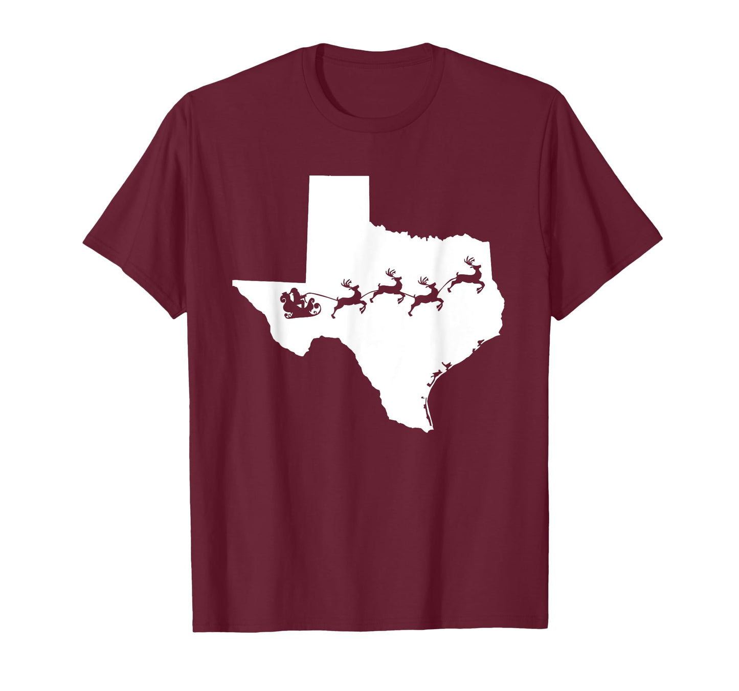 Texas Map Santa Christmas T-Shirt reindeer Shirt T-Shirt