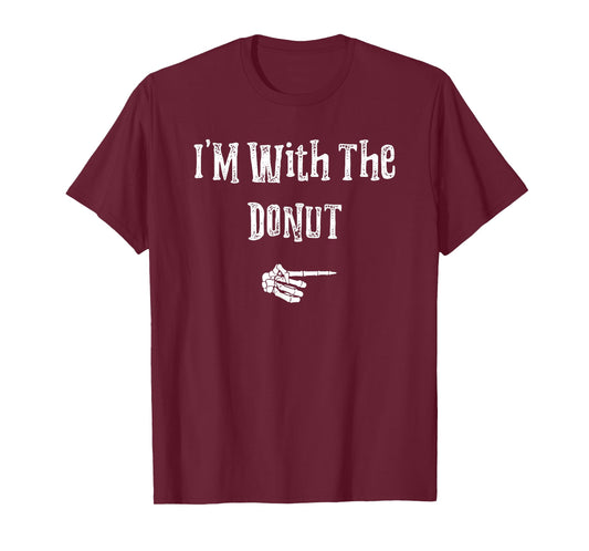 I'm With Donut Halloween Costume Funny Couples Matching T-Shirt