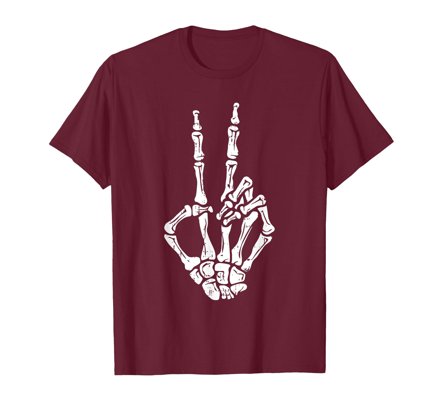 Skeleton Hand Peace Sign Halloween Costume Bones T-Shirt