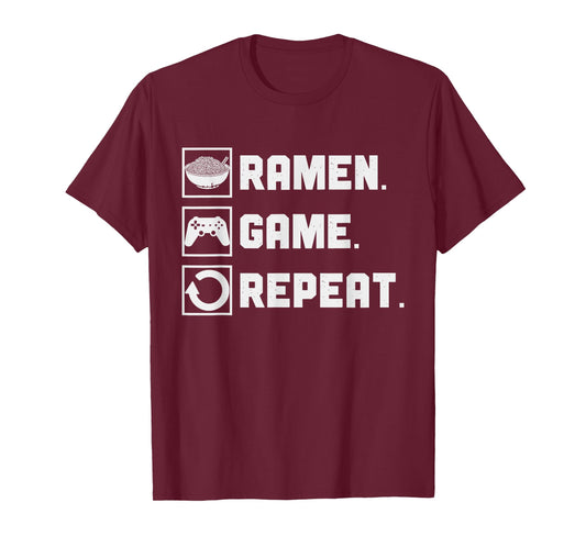 Ramen Game Repeat Noodle Video Games Console Gamer T-Shirt