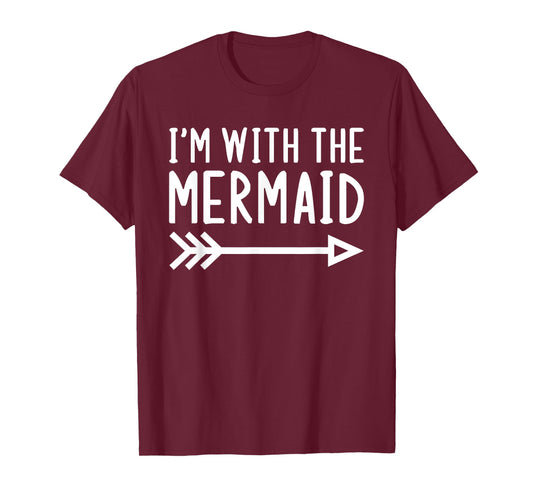 I'm With The Mermaid Funny Matching Halloween Couple Costume T-Shirt