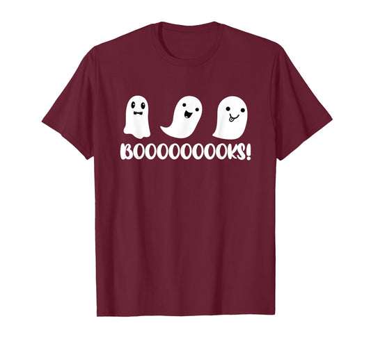 Booooooooks Funny Cute Three Ghost Halloween Costume T-Shirt