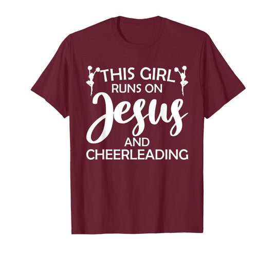 Cool Cheerleader Art For Women Girl Cheerleading Jesus Cheer T-Shirt