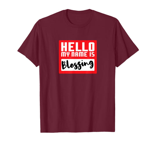 Hello My Name is Blessing in Disguise Funny Halloween Party T-Shirt