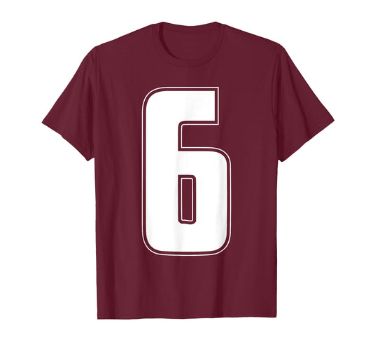 Halloween Group Costume #6 Sports Jersey Number 6 shirt T-Shirt