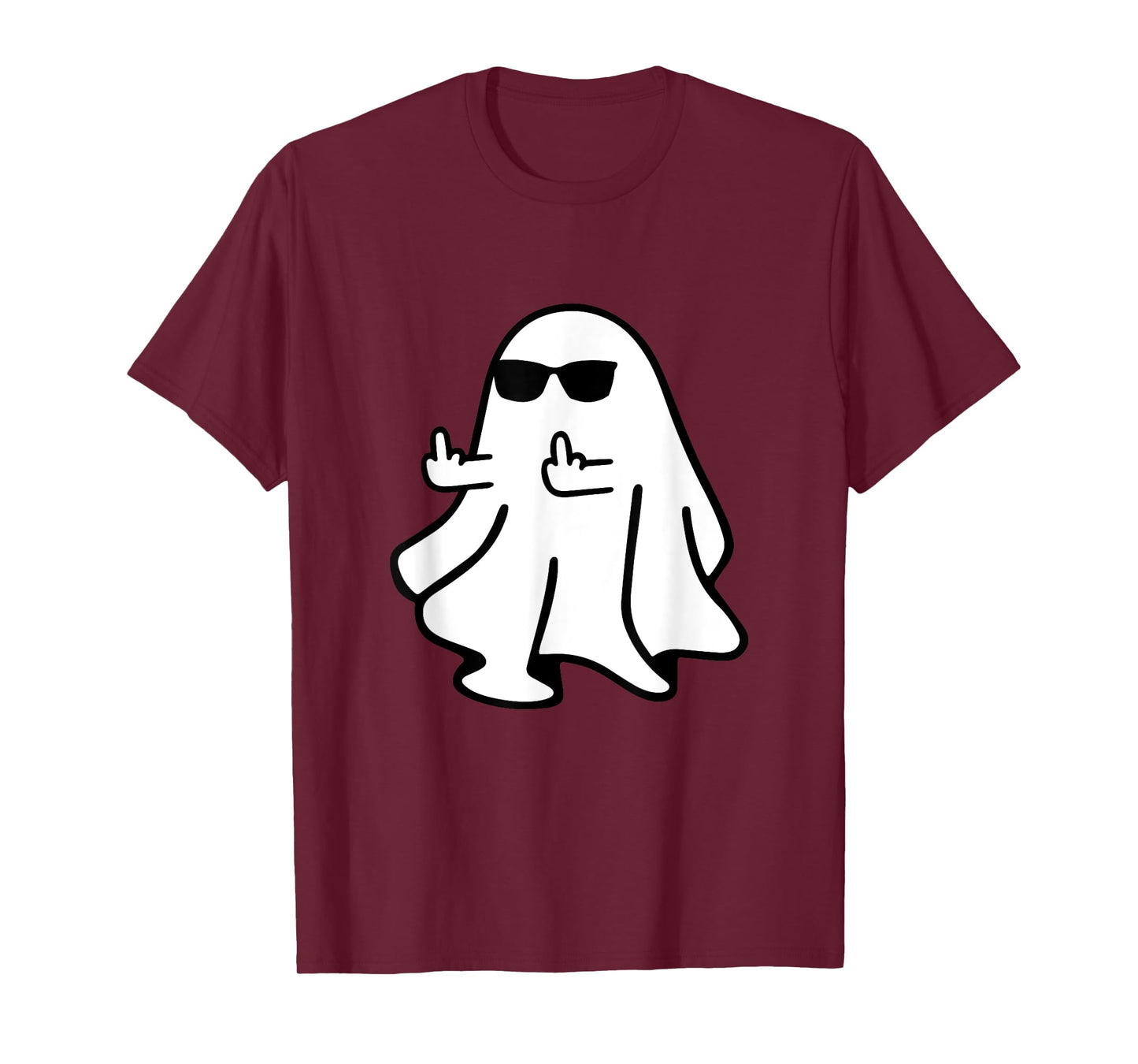 Cute Ghost Middle Finger Halloween Shirt Costume Funny T-Shirt
