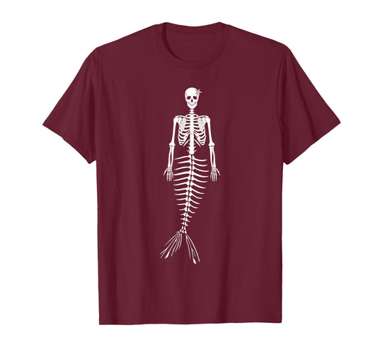 Halloween Skeletal Mermaid Skeleton Gothic Men Women Kids T-Shirt