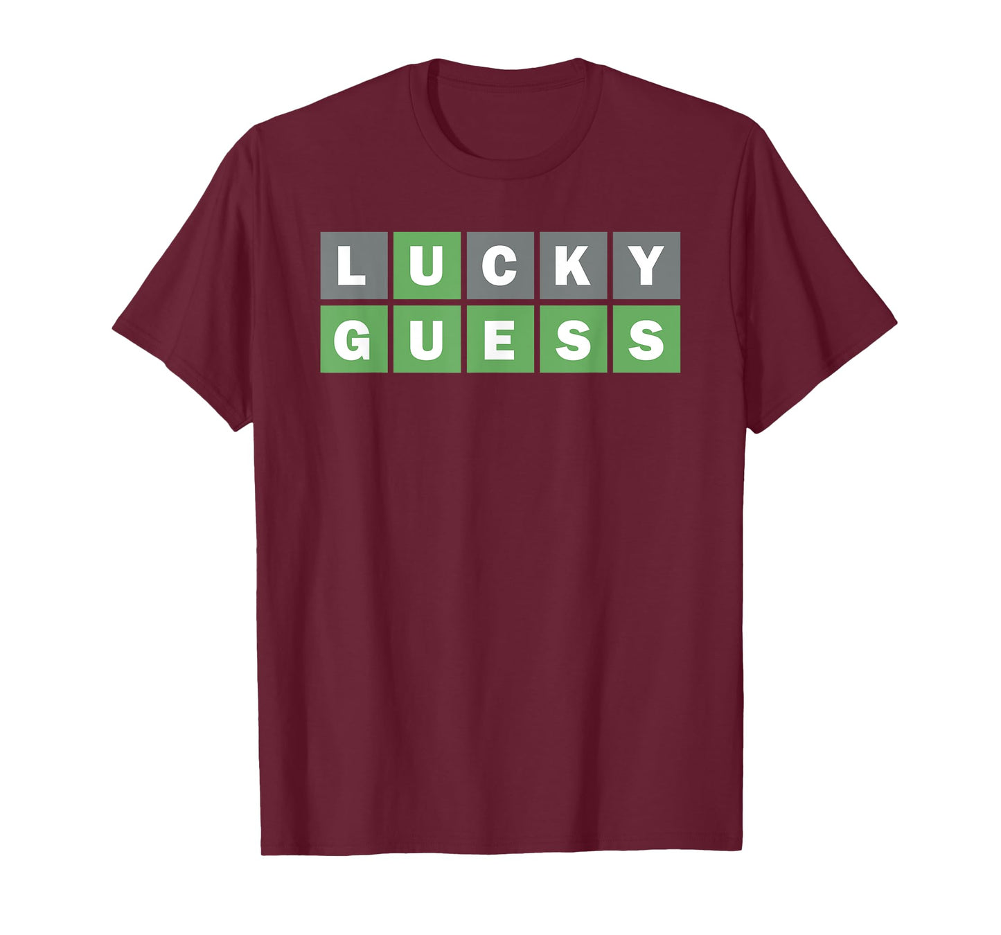 Lucky Guess, Five-Letter Word Guessing Game, Fun Word Puzzle T-Shirt