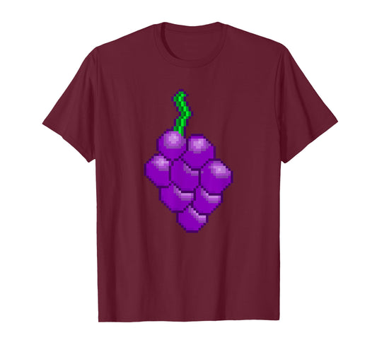Retro Arcade 8 Bit Gaming Pixel Gamer Fruit Grapes Top T-Shirt