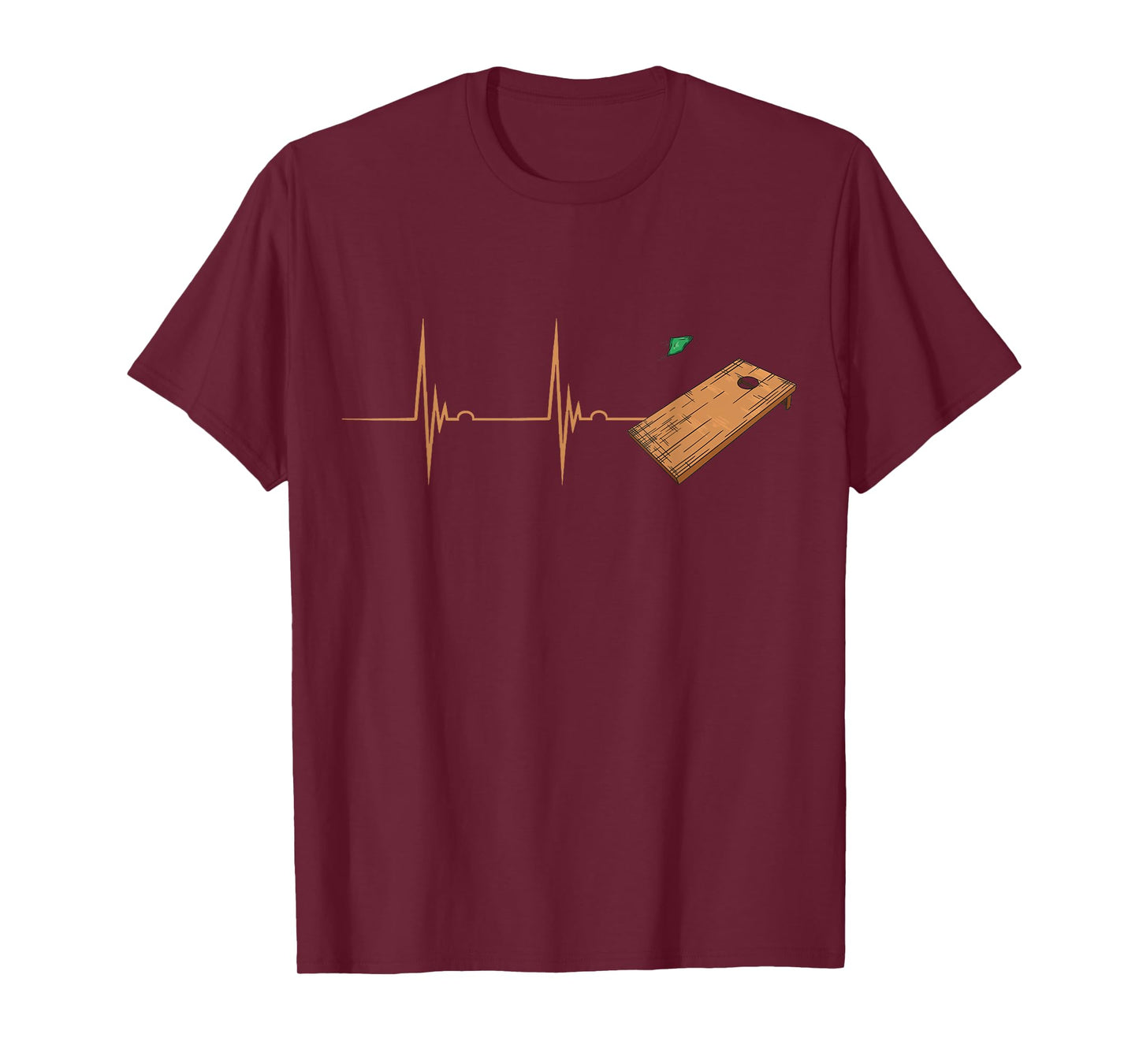 Cornhole Tossing Bag Board Heartbeat EKG Puls Toss Game T-Shirt