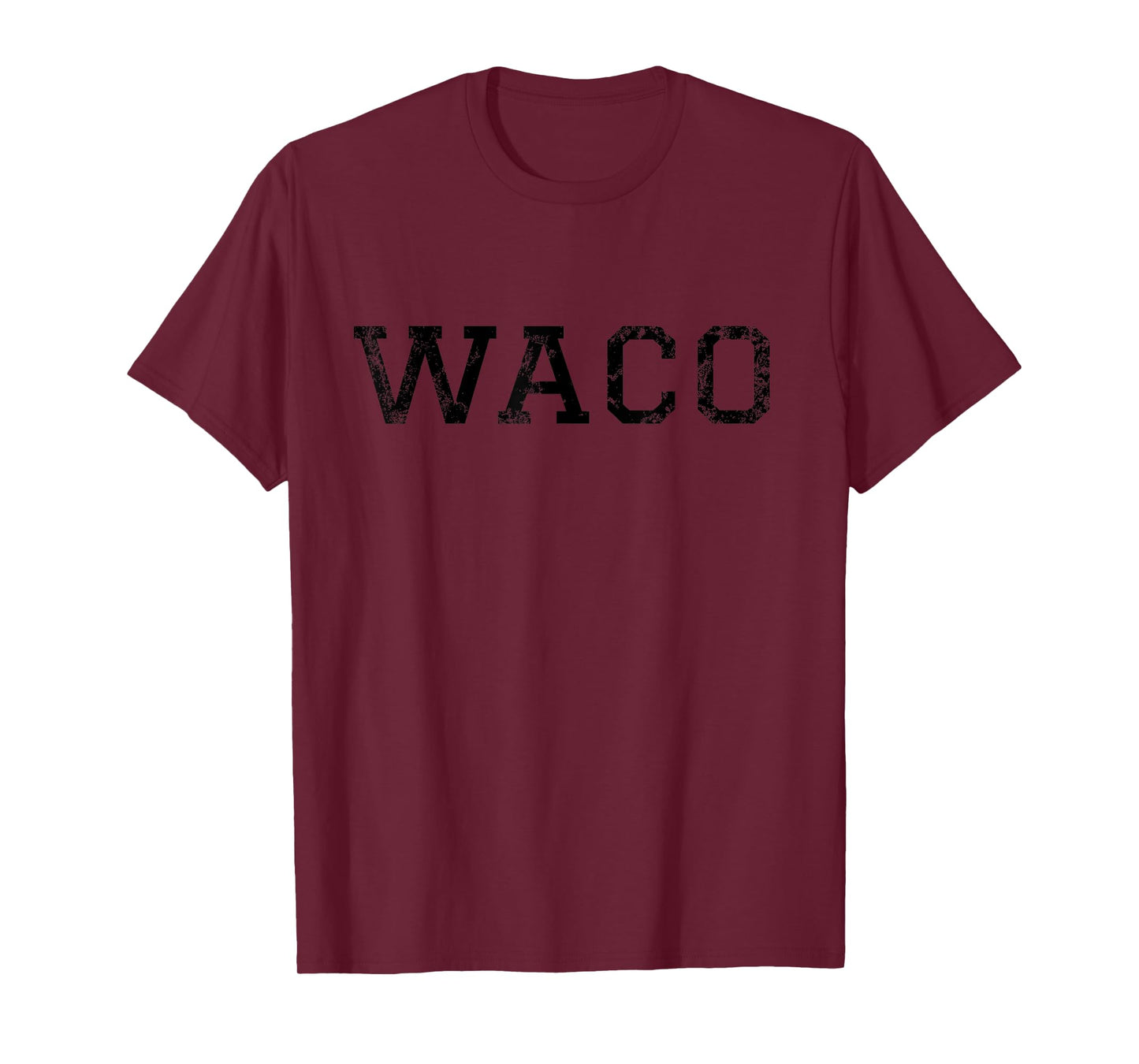 Waco Vintage Black Text Apparel T-Shirt