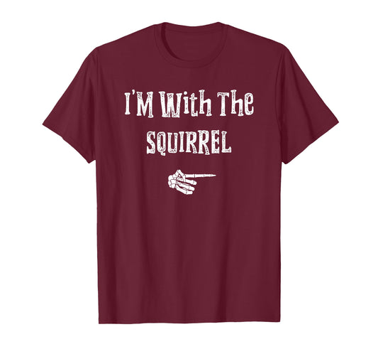I'm With Squirrel Halloween Costume Funny Couples Matching T-Shirt